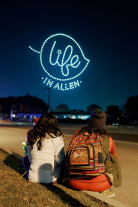 Softball field at Glen Ellyn's Ackerman Park lit at night with Musco LED fixtures