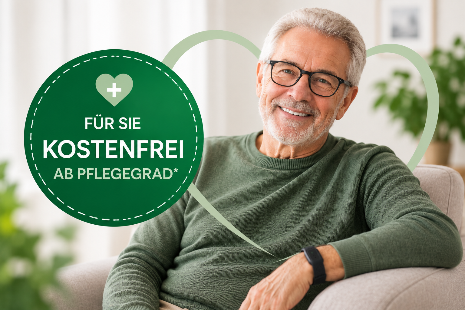 Seniorin nutzt den Hausnotruf zuhause