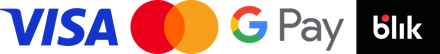 Szyfrowana płatność: Visa, Mastercard, Google Pay, BLIK