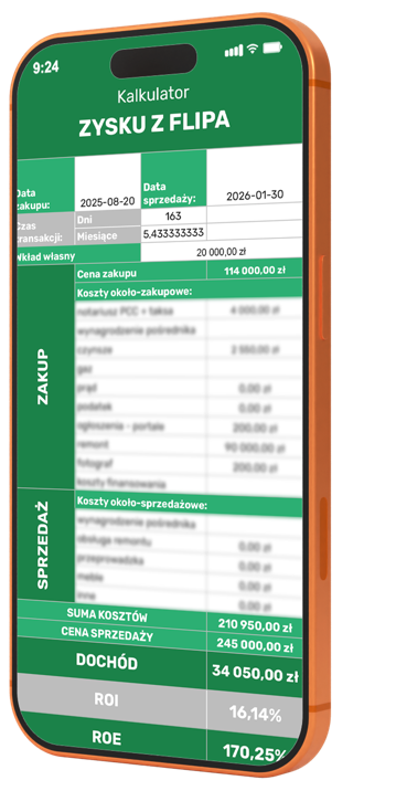 Kalkulator Zysku z Flipa na telefonie