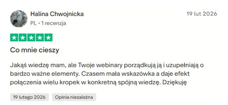 Opinia uczestnika webinaru