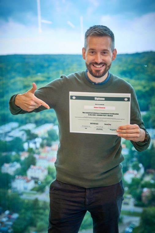 Robert Skowron with his LEGO® SERIOUS PLAY® facilitator certificate