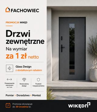 W ramach akcji promocyjnej zyskujesz możliwość zam&oacute;wienia drzwi z usługą dopasowania szerokości za symboliczną 1 zł netto. To dobre rozwiązanie szczeg&oacute;lnie wtedy, gdy otw&oacute;r drzwiowy wymaga precyzyjnego dopasowania, a standardowy wymiar nie jest najlepszym wyborem.
