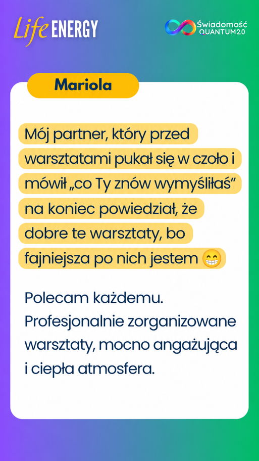 Rekomendacja uczestnika Life Energy