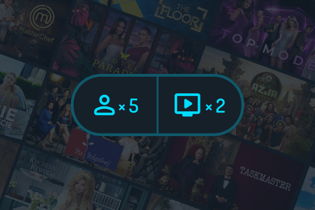 kolaz programow, seriali i filmow w Player - 5 profili i 2 urzadzenia