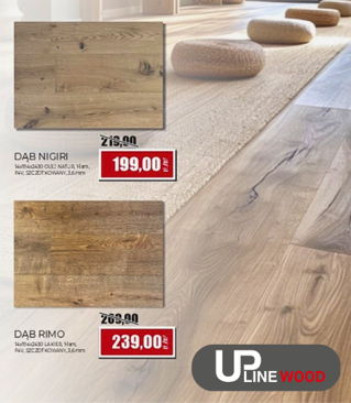 W Salonach Fachowiec Drzwi i Podłogi trwa promocja na wybrane podłogi drewniane Upline Wood.