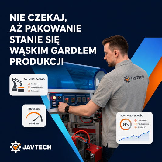 Przedstawiciel JAVTECH przy maszynach do pakowania albo Doradca JAVTECH w zakresie maszyn do pakowania