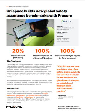 Unispace builds new global safety assurance benchmarks with Procore