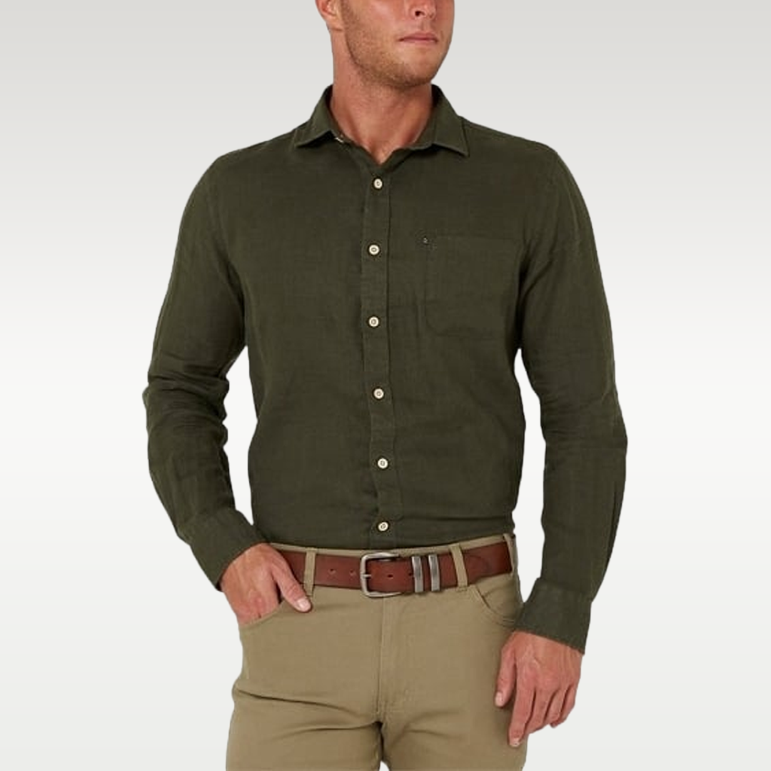 Olive Linen Shirt