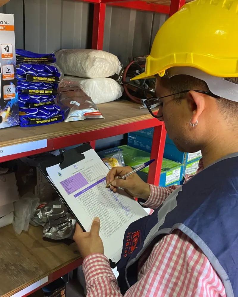 Inspección de mercadería en bodega