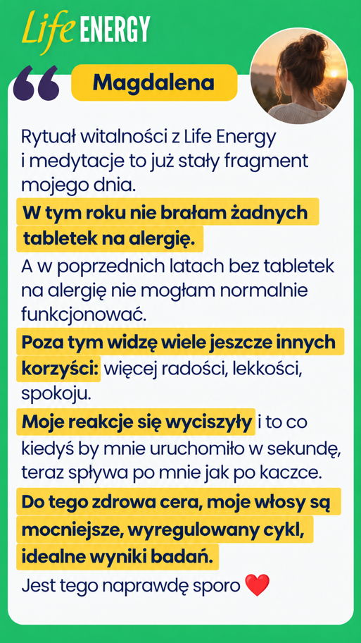 Rekomendacja uczestnika Life Energy