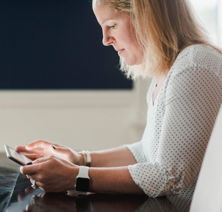 Online business student working at Saint Joseph's College of Maine