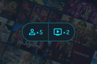 kolaz programow, seriali i filmow w Player - 5 profili i 2 urzadzenia