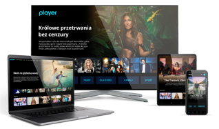 programy, seriale i filmy w Playerze: telewizor (smart TV), laptop, tablet, telefon (smartfon)