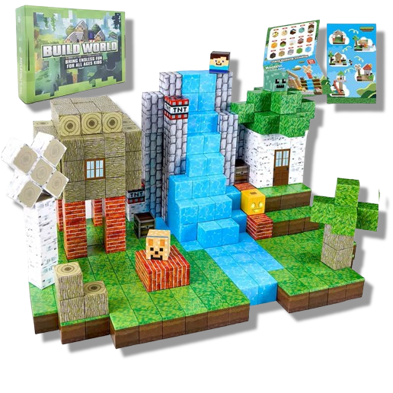 Blocos magnéticos de montar — montagem da cachoeira