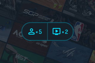 kolaz programow, seriali i filmow w Player - 5 profili i 2 urzadzenia